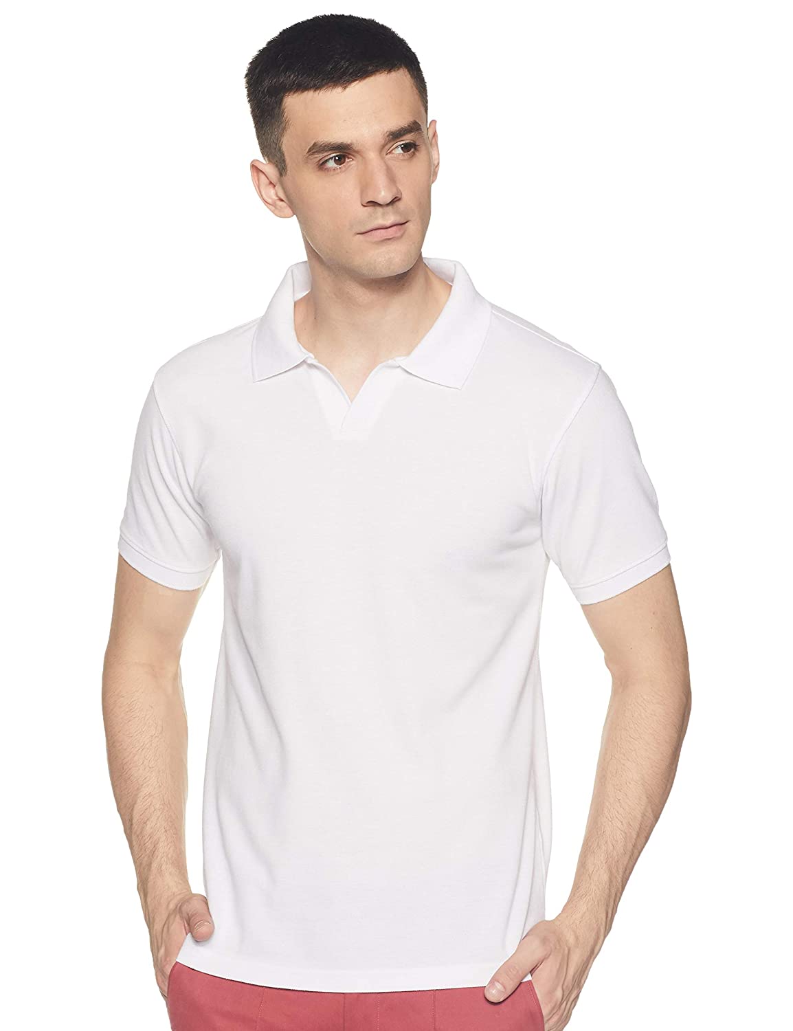solid white polo t shirt