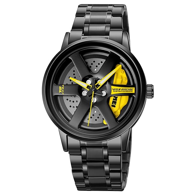 SKMEI Mens Watch New Wheels Yellow