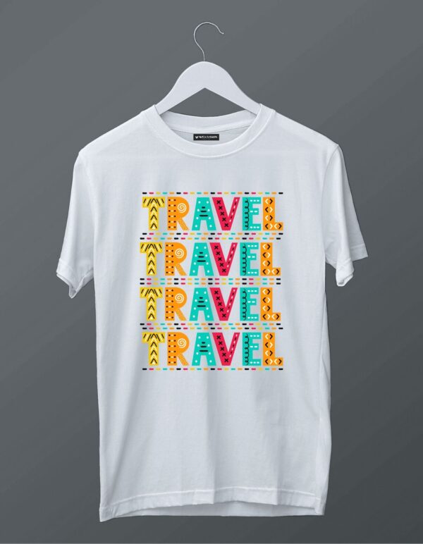 Travel White Plain T shirt